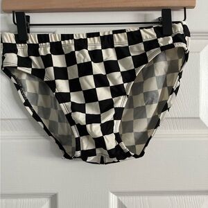Checkered Black and White Mens Speedo